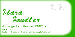 klara handler business card